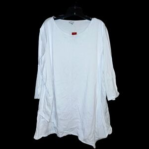 White 3/4 Sleeve Tunic Top